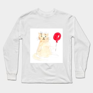 Cat, cats, animal, animals, pet, kitty, watercolor, gift, cartoon, character, illustration Long Sleeve T-Shirt